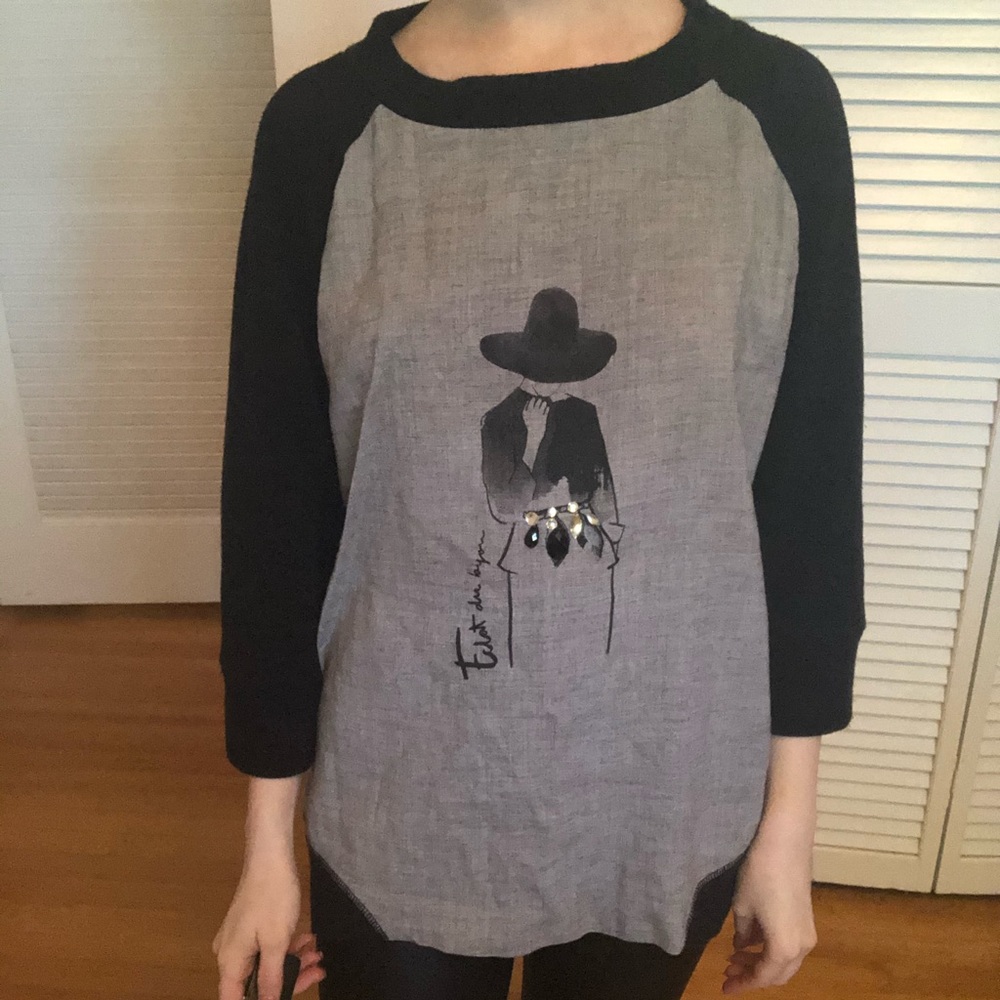 Black and grey Zara longsleeve shirt